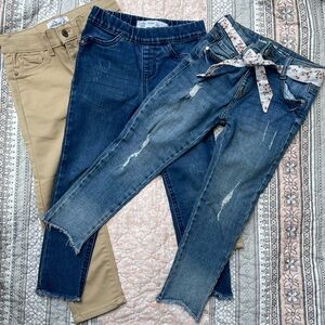 Denim & Co. Lot Of Three Pairs of Leggings Jeans Sz 4-5